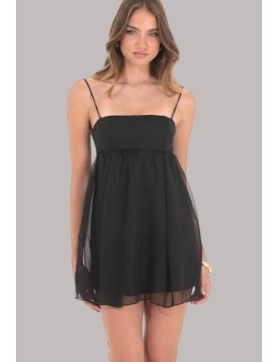 Lucy in the Sky Dresses & Skirts - Lucy In The Sky Black SZ Large Babydoll Chiffon Whimsy Harajuku Dress